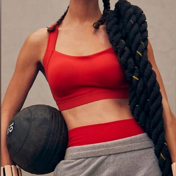 ๐ NWT Free People Movement Make A Move Sports Bra Tango Red Adjustable Straps XS - Picture 2 of 13